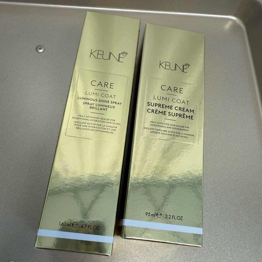 Keune Care Lumi Coat Set, includes Shine Spray and Supreme Crème New in Box